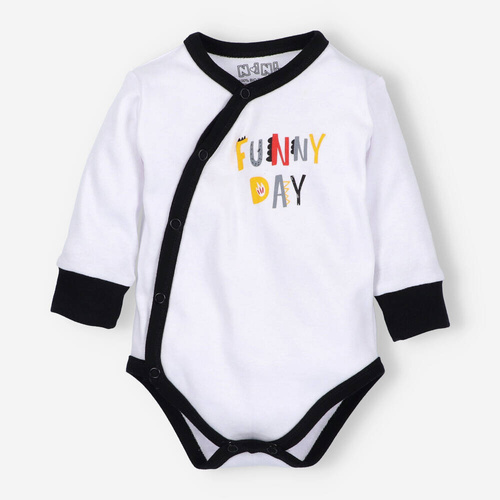 Alfabet Body kopertowe z bawełny organicznej Nini biały