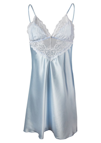 Luna Satynowa halka, wąskie ramiączko DKaren - baby blue