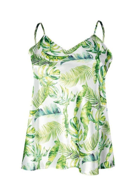 Flowers DK-TK Satynowy top damski DKaren - granat 001