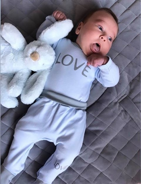 Półśpiochy bawełniane LOVE Terjan- niebieskie