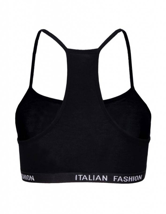 Nikola Italian Fashion Stanik dziewczęcy, wąskie ramiączko - czarny