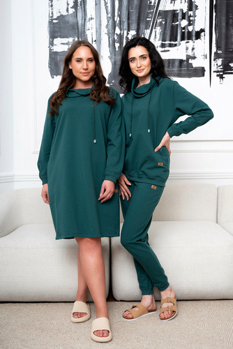 Malmo tunika damska długi rękaw Italian Fashion - zielony