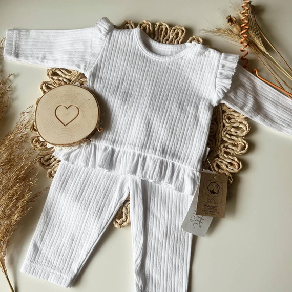 BLAG002 EkoBaby Mamatti Bluzka dziewczęca - biały