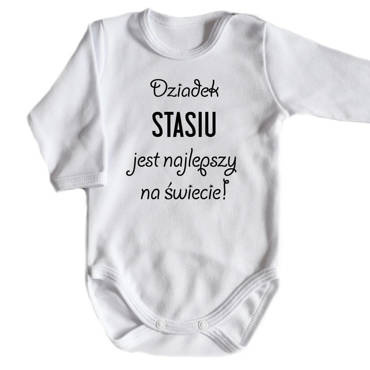 "Dziadek najlepszy na świecie" Moocha body długi rękaw biały