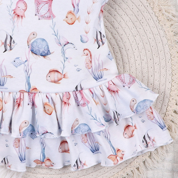 ABN-5486 Underwater World Sukienka niemowlęca Nini – bawełna organiczna, lekka i miękka
