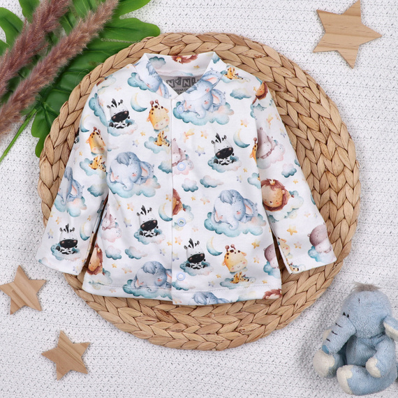 ABN-5610 Kaftanik niemowlęcy Little Dreamers Nini z bawełny organicznej – bezniklowe napy, bezpieczny i komfortowy dla maluszka