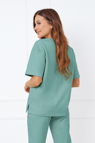 Caro Bluzka z krótkim rękawem Italian Fashion - szałwiowy