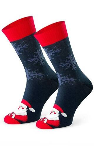 Art.136 Skarpety Świąteczne Męskie Steven - 150 granatowe