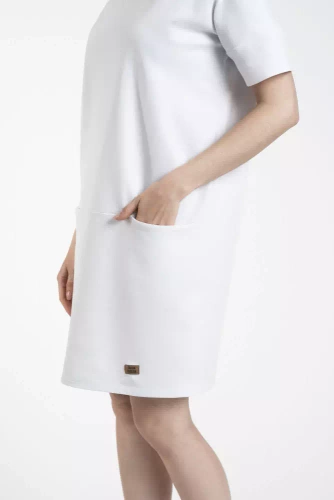 Karina Tunika damska krótki rękaw Italian Fashion - biały