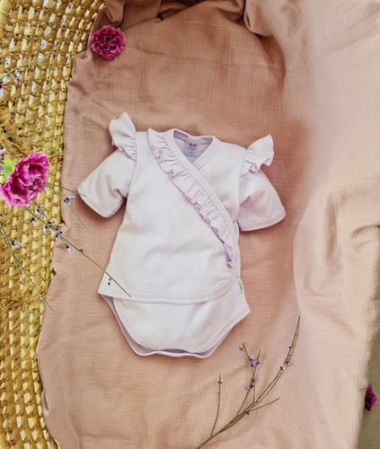 362F Calinka Body rozpinane z krótkim rękawem Marija - jasny fiolet