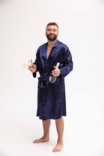 Lukas Szlafrok męski Dkaren - granatowy