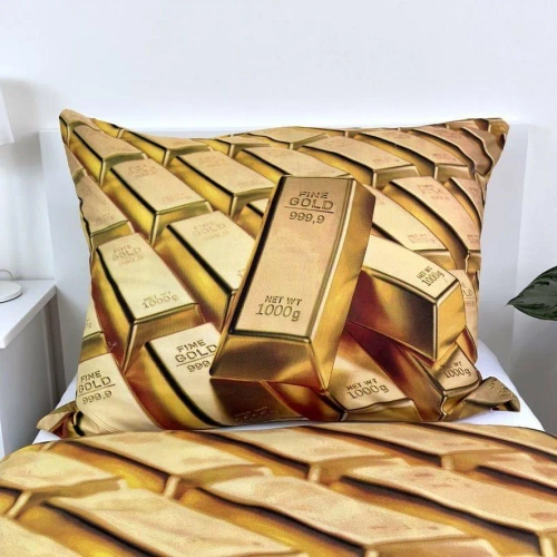 Złoto sztabki złota Pościel z mikrofibry Jerry Fabrics  
