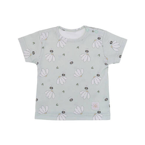 Stokrotki i pszczółka koszulka letnia T-shirt Martex miętowy
