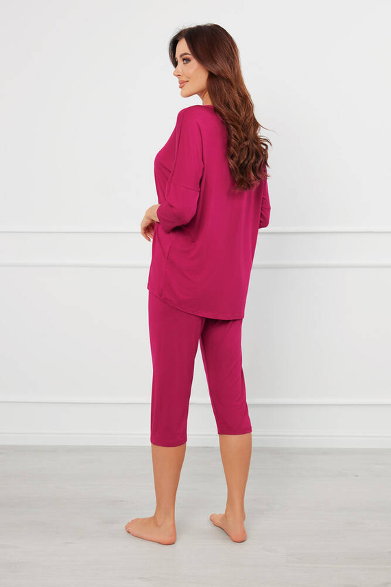 Natura Piżama Damska 3/4 Italian Fashion - wino