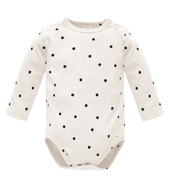 Tres Bien Pinokio Body z długim rękawem - ecru groszki