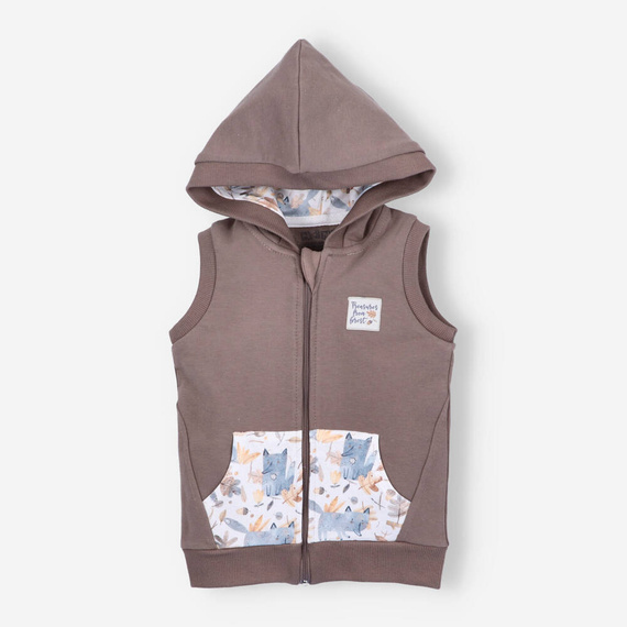Skarby Jesieni Kamizelka z kapturem Nini brązowy