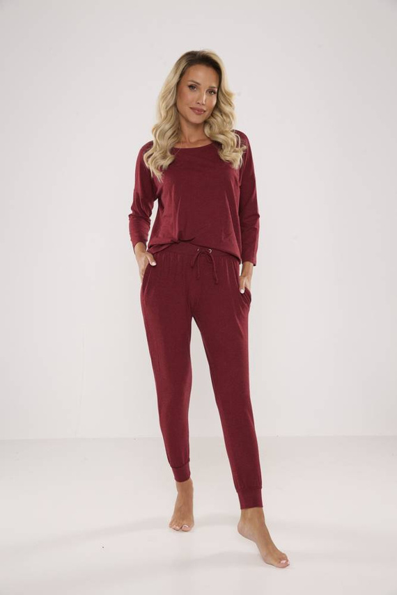 555 Paula Piżama Damska De Lafense - bordo