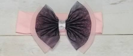 Bambarillo opaska z kokardką pudrowo-szary