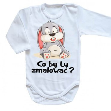 "Wielkanoc – Co by tu zmalować?" Moocha body długi rękaw biały