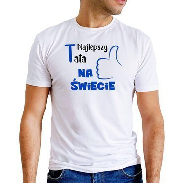 "Najlepszy tata na świecie"  Moocha koszulka dla taty biały