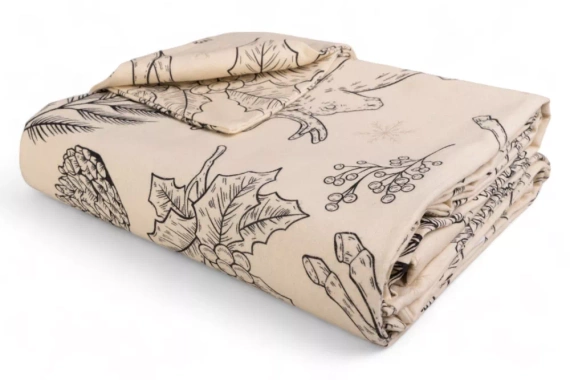 F-86 Pościel flanelowa świąteczna renifery Matex kremowy