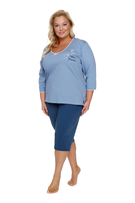 7262 Piżama Damska Plus Size Doctor Nap - sky blue