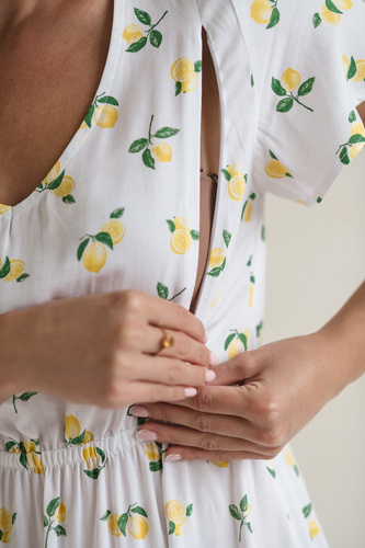 Lovely Dress Midi Milk&Love sukienka ciążowa i do karmienia granatowa w groszki