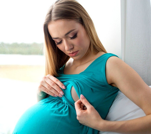 313 Koszula ciążowa i do karmienia MIRACLE- zielona  