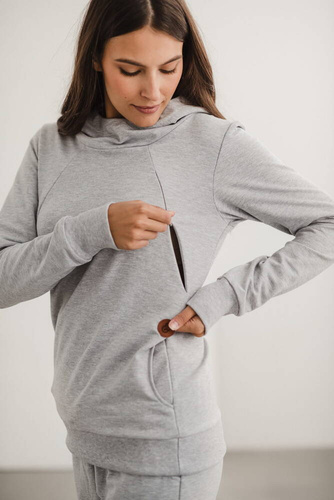 Milk Please Milk&Love bluza do karmienia jasny szary melanż