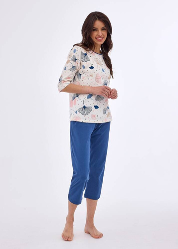 147/390 Selena Piżama damska 3/4 Cornette ecru