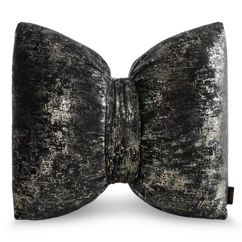 Kokarda 1 Poduszka świąteczna Eurofirany czarny 45x55 – welwetowa kokarda