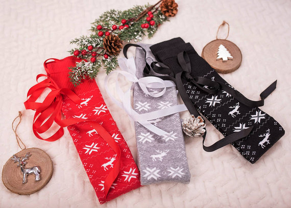 1139 Zakolanówki damskie świąteczne Milena szary