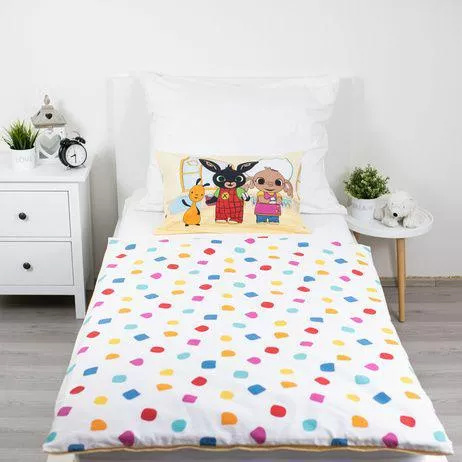 Pościel bawełniana do łóżeczka Królik Bing 100x135 Jerry Fabrics z zamkiem