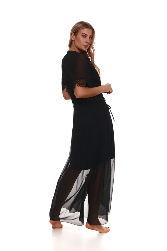 509 Szlafrok damski peniuar Lupoline- czarny