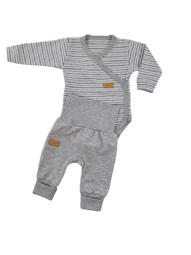 "Lines" Terjan Body rozpinane z długim rękawem - szary