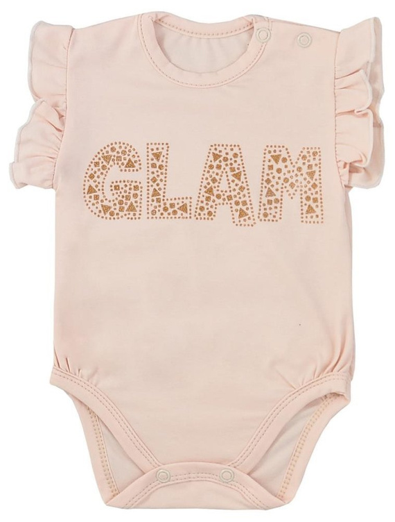 Bawełniane Body krótki rękaw "GLAM LATO" Koala-różowy