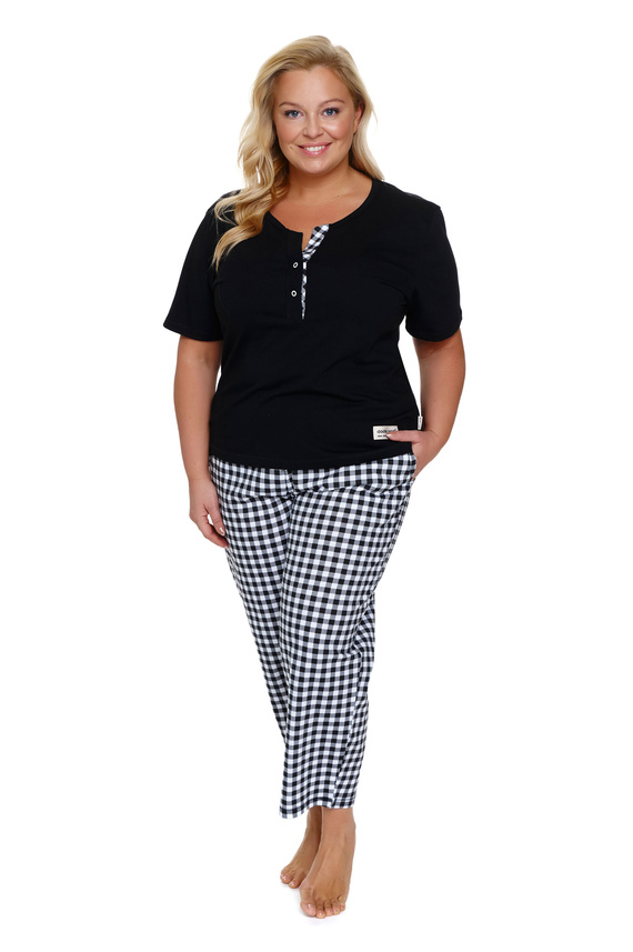 7267 Piżama Damska Plus Size Doctor Nap - black