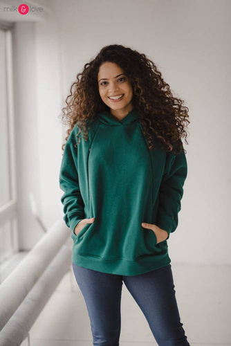 Motherhood Milk&Love bluza do karmienia oversize butelkowa zieleń
