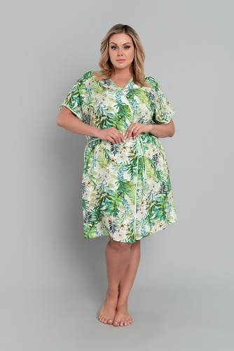 Florina Szlafrok Damski Italian Fashion - druk liście