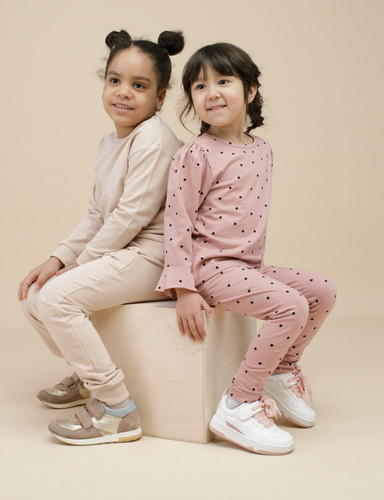 Tres Bien Pinokio Bluzka dla dziewczynki, długi rękaw - róż groszki