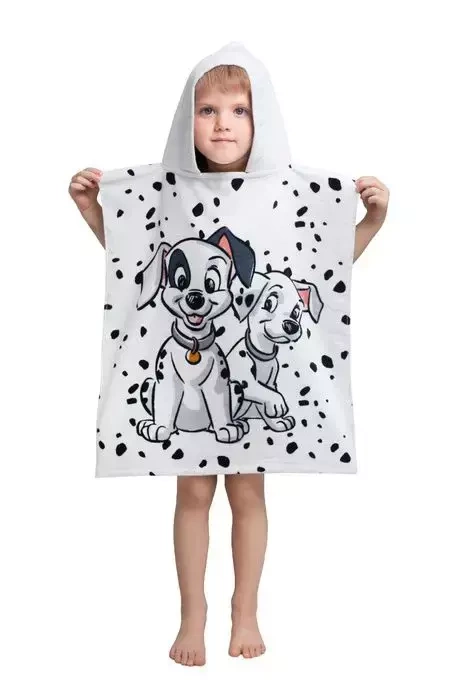 2602 Jerry Fabrics Poncho dla dzieci 101 Dalmatyńczyków ręcznik z kapturem