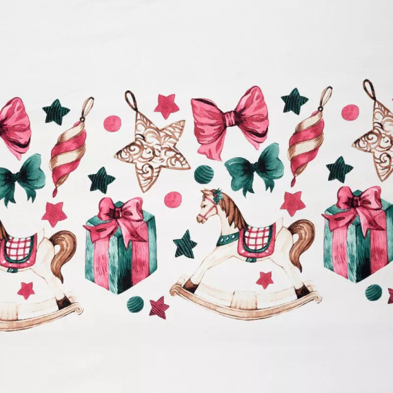 Ribeno Pościel świąteczna kokardki z mikrowłókna Eurofirany zielony