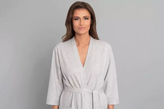 Karla Szlafrok damski Italian Fashion - jasny melange