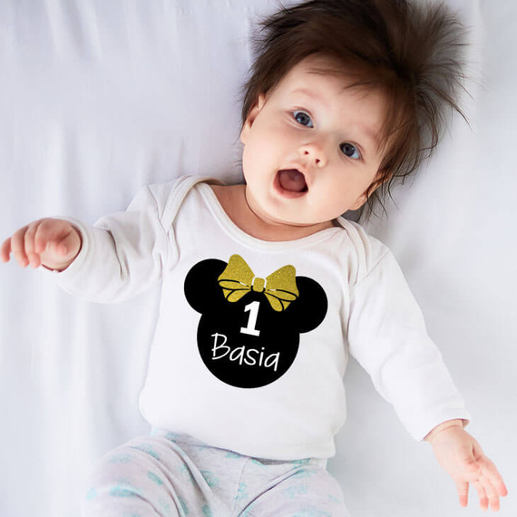 Body długi rękaw 1" urodziny roczek" Moocha czerwony