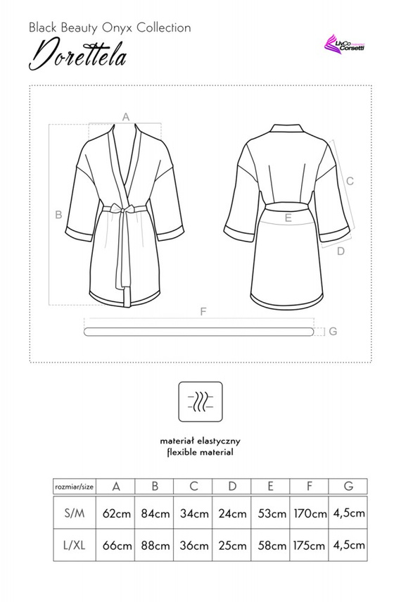 Dorettela LC 90394 Black Beauty Onyx Collection Szlafrok damski LivCo Corsetti