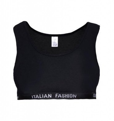 Nikola Italian Fashion Stanik dziewczęcy, szerokie ramiączko - czarny