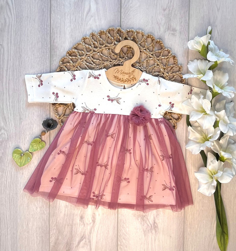 Mamatti SU071 – sukienka bawełniana w kwiaty dla dziewczynki