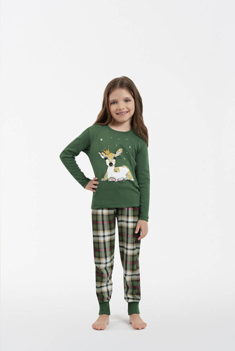 Zonda Italian Fashion Piżama dziecięca - zielony/druk 