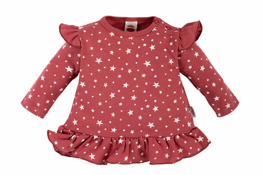 "Stars" Makoma Tunika z falbanką ciemny róż