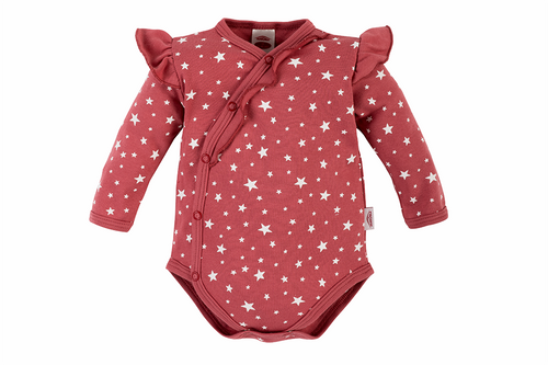 "Stars" Makoma Body baby z długim rękawem ciemny róż